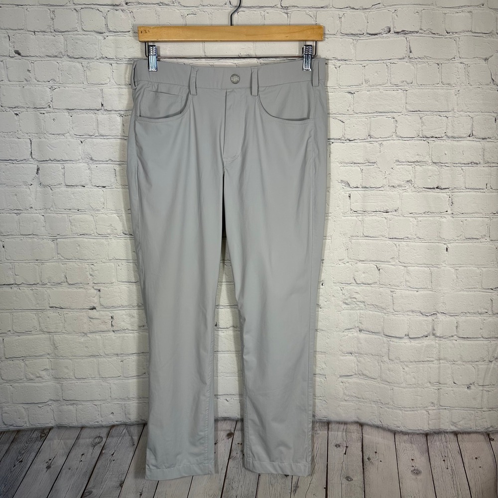 REDVANLY Mens Golf Pants Light Gray Performance Stretch Athletic Size S